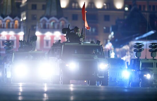 Night rehearsal of Victory Parade on Red Square