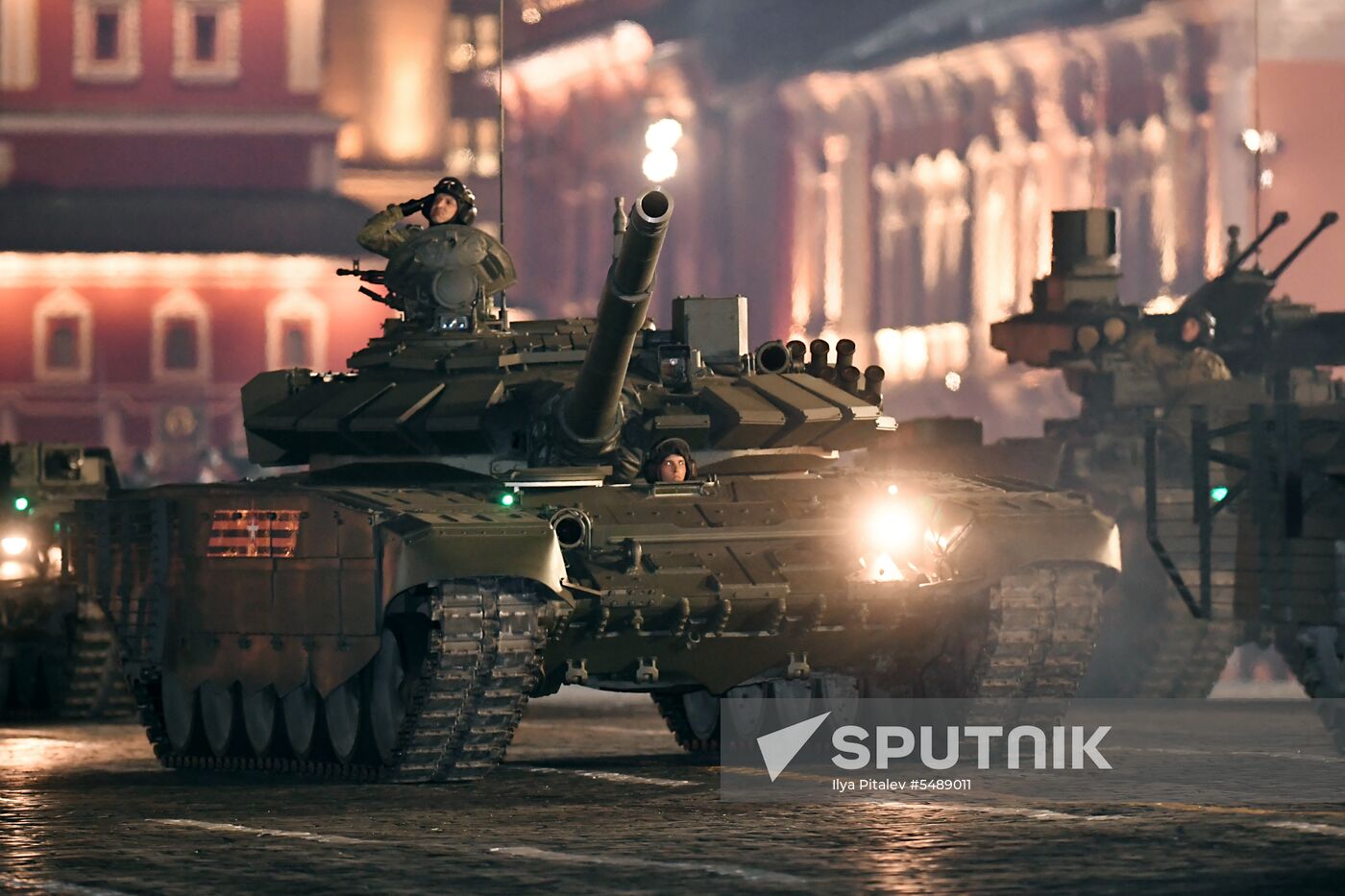 Night rehearsal of Victory Parade on Red Square