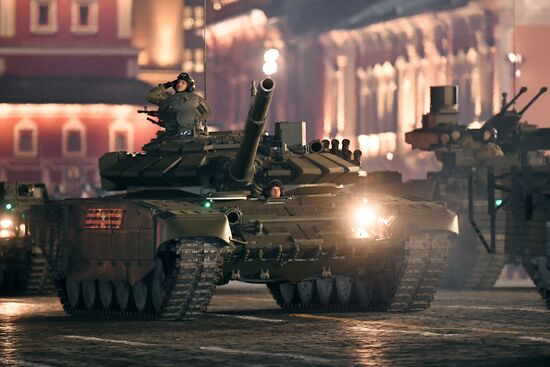 Night rehearsal of Victory Parade on Red Square