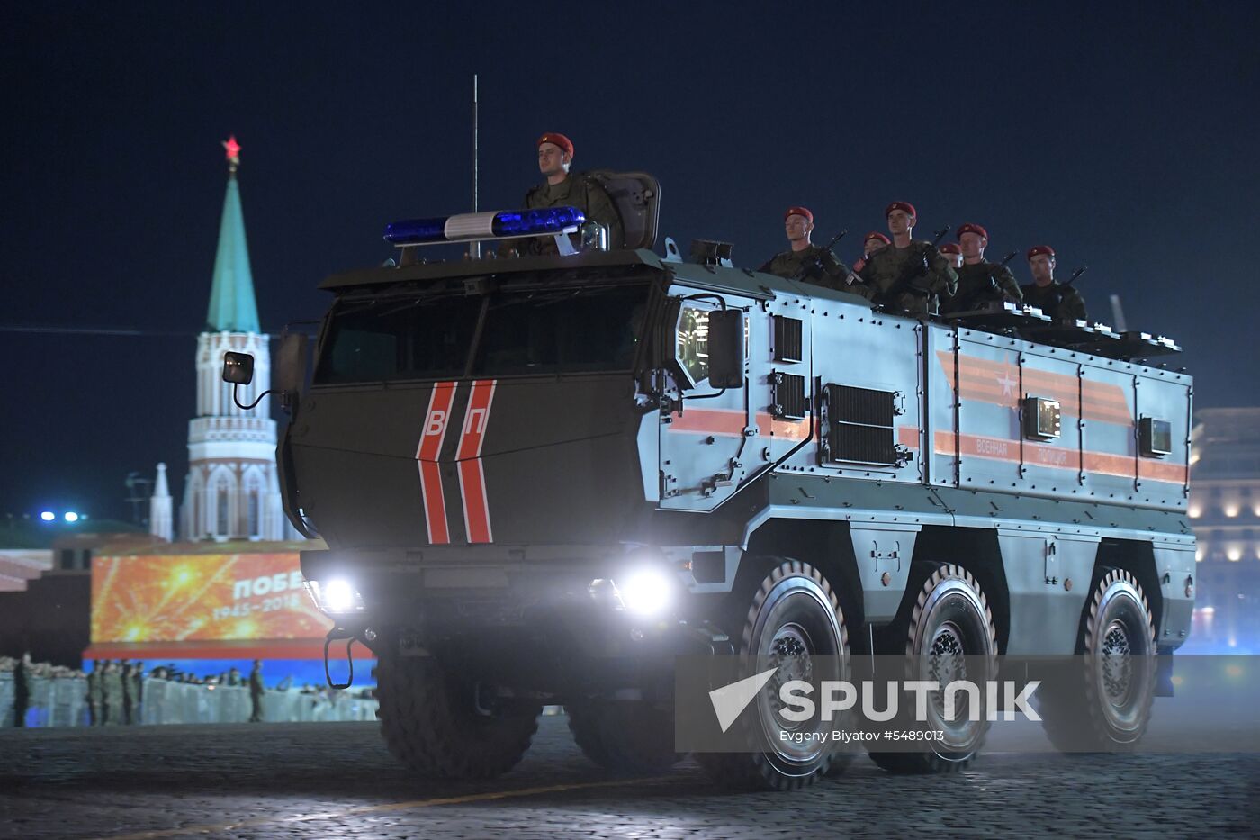 Night rehearsal of Victory Parade on Red Square