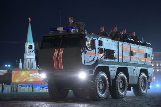 Night rehearsal of Victory Parade on Red Square