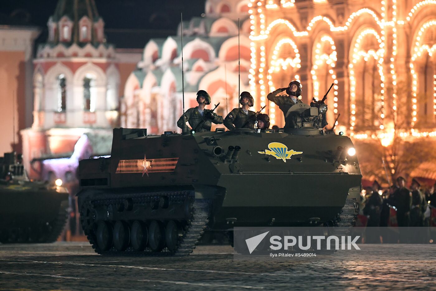 Night rehearsal of Victory Parade on Red Square