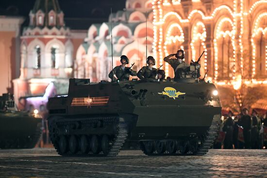 Night rehearsal of Victory Parade on Red Square