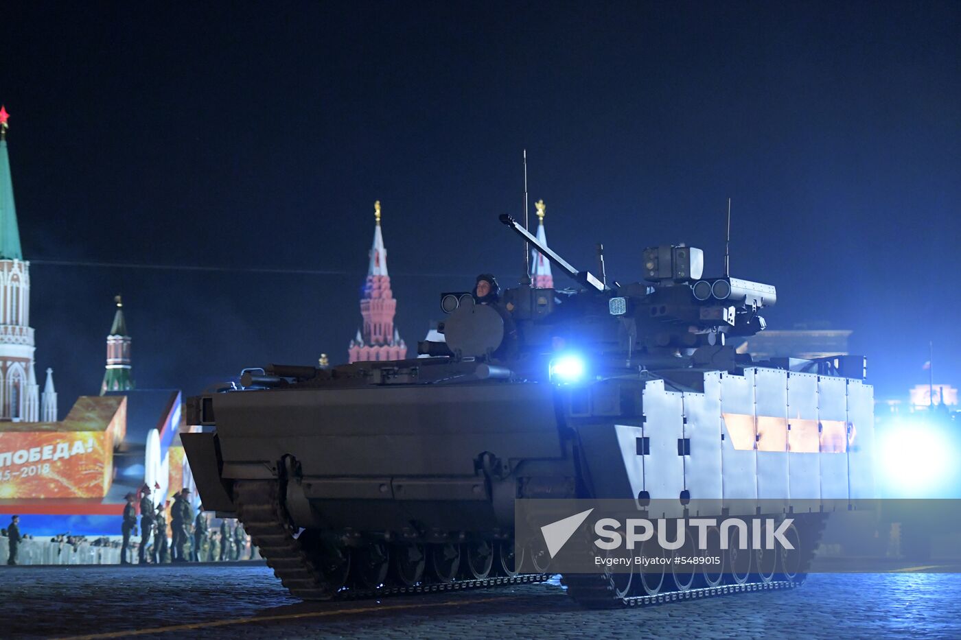 Night rehearsal of Victory Parade on Red Square