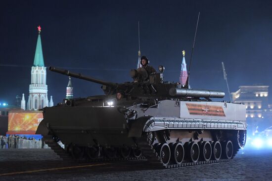 Night rehearsal of Victory Parade on Red Square