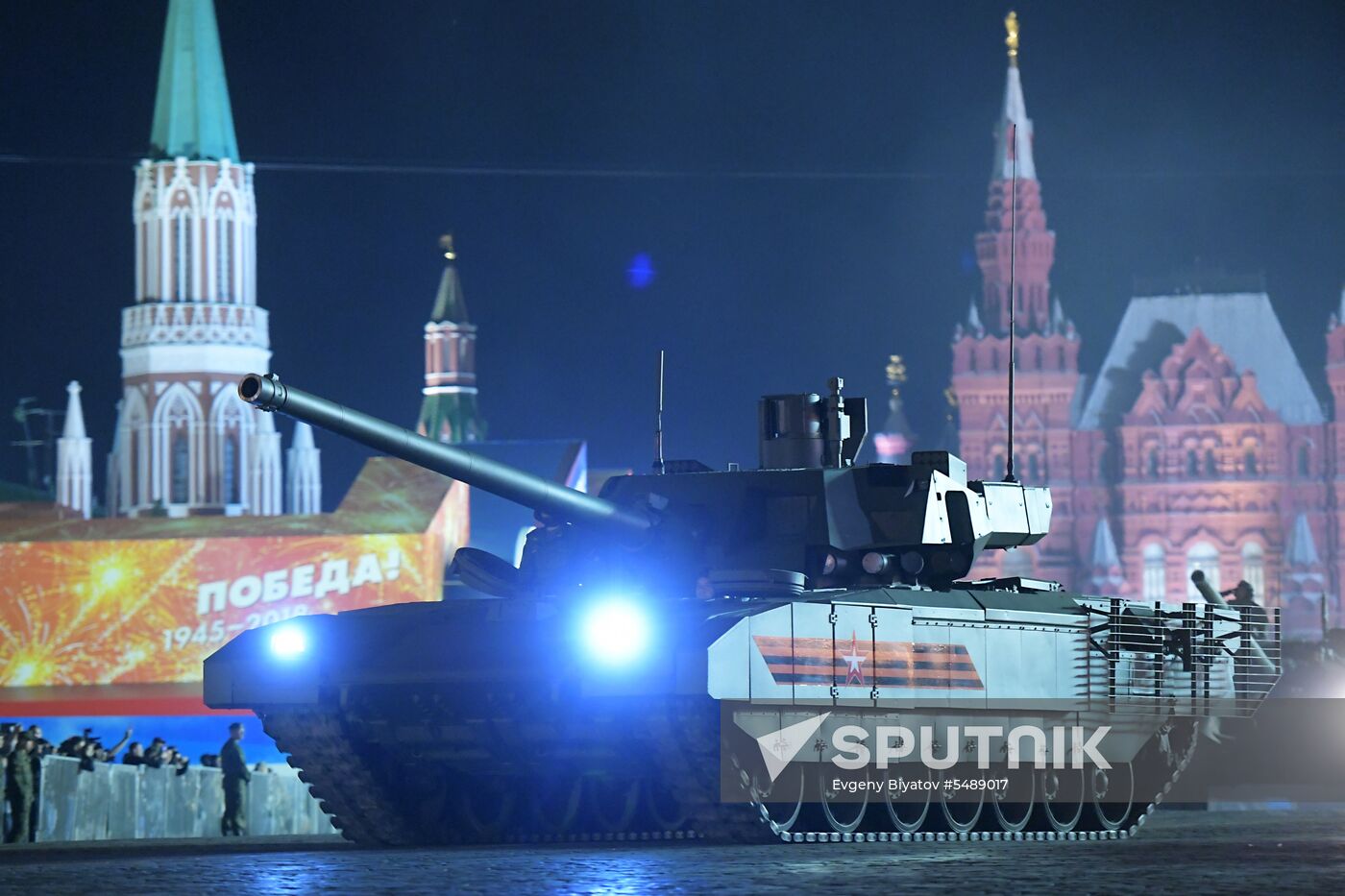 Night rehearsal of Victory Parade on Red Square