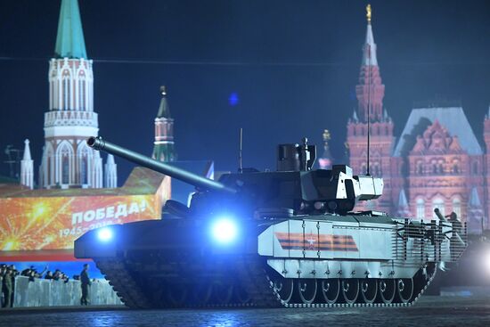 Night rehearsal of Victory Parade on Red Square