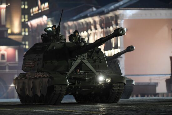 Night rehearsal of Victory Parade on Red Square