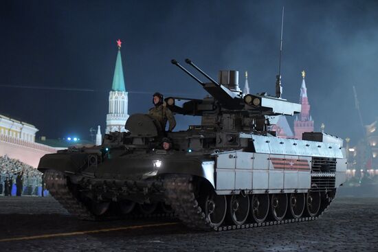 Night rehearsal of Victory Parade on Red Square