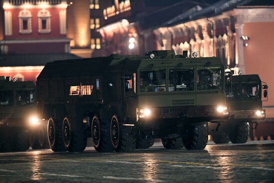 Night rehearsal of Victory Parade on Red Square