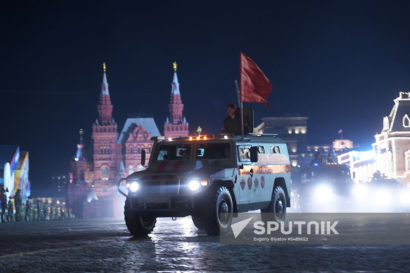 Night rehearsal of Victory Parade on Red Square