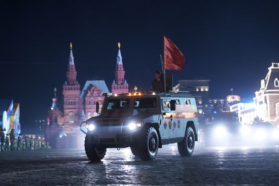 Night rehearsal of Victory Parade on Red Square