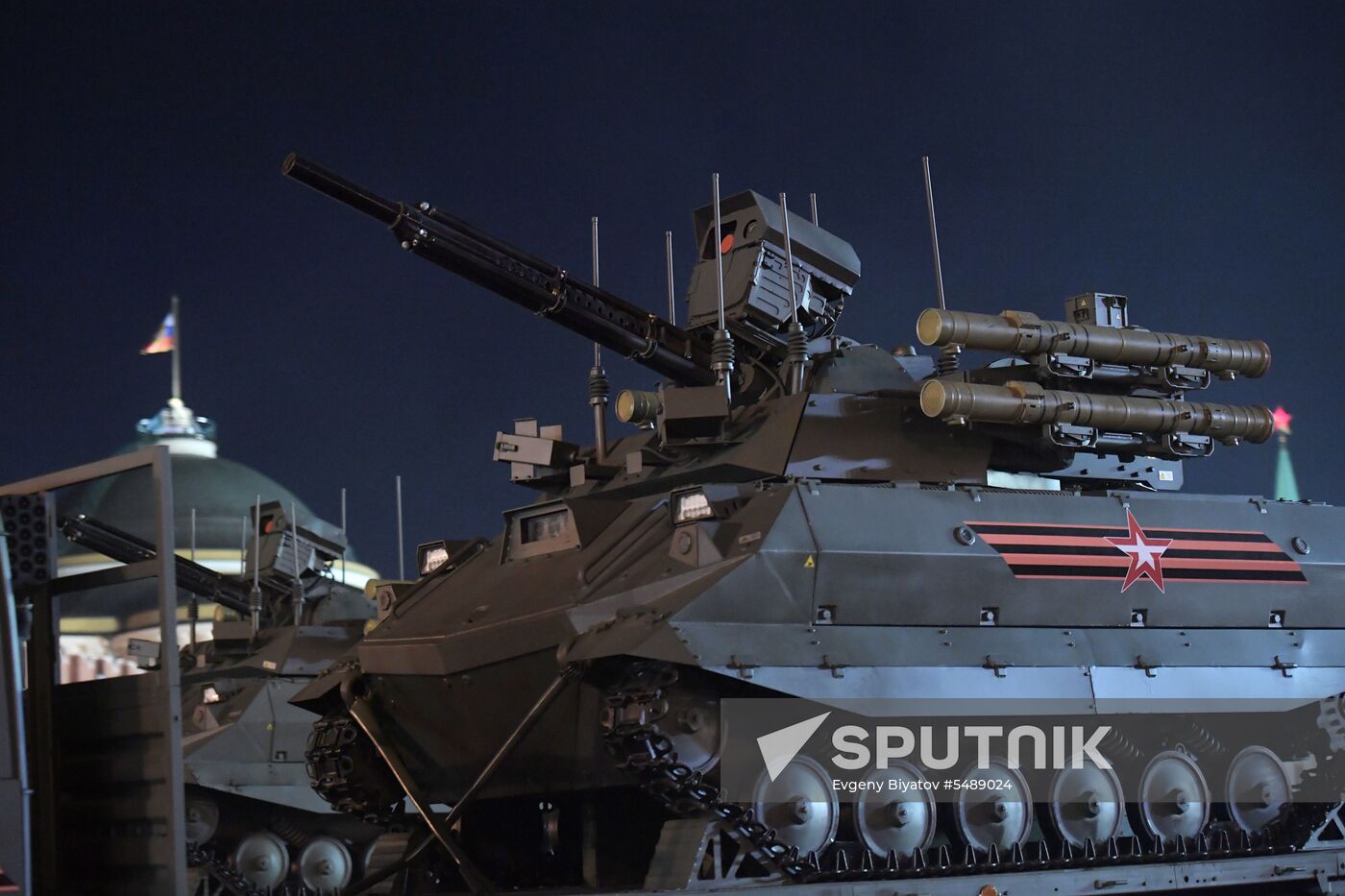 Night rehearsal of Victory Parade on Red Square
