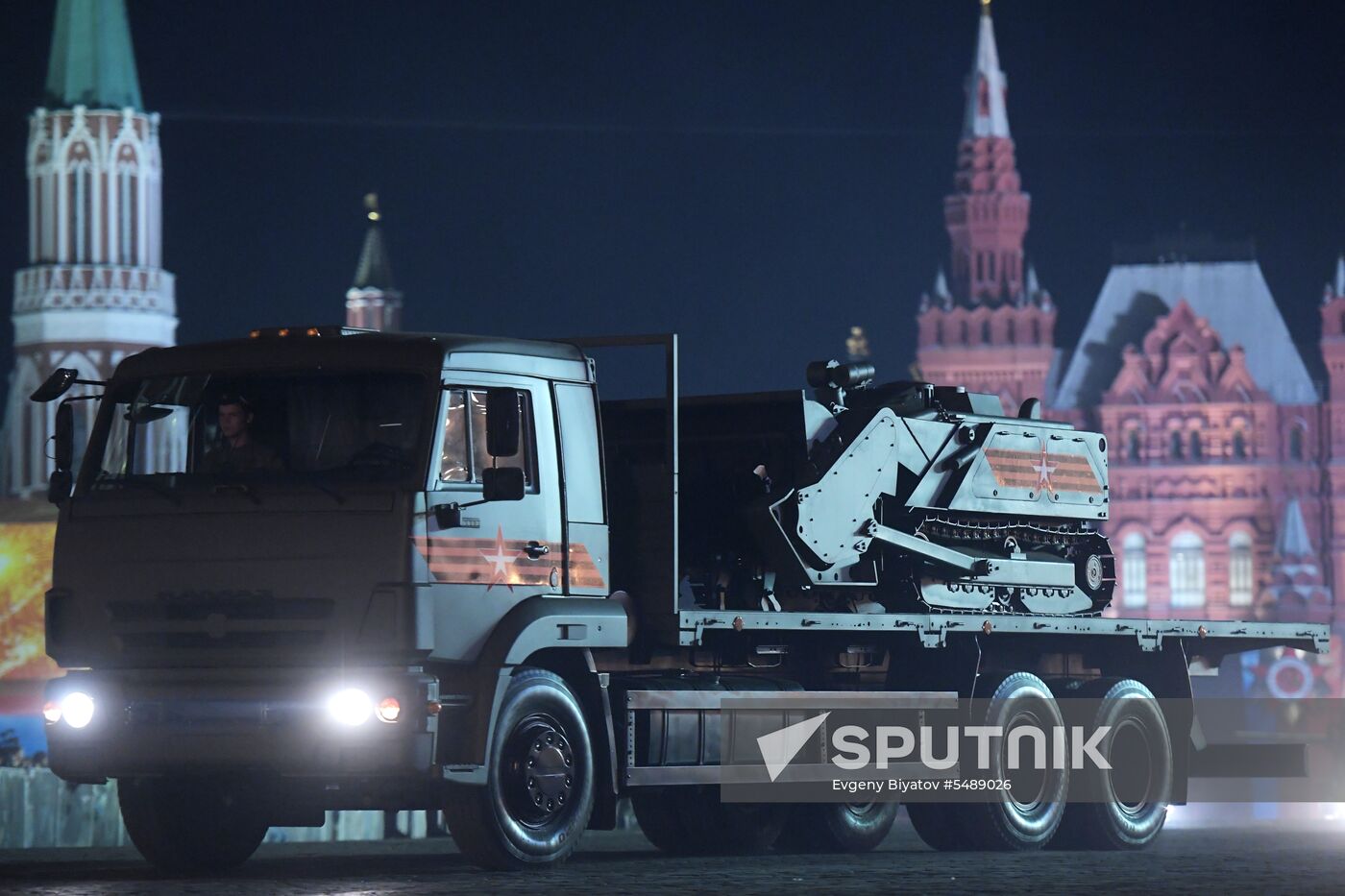 Night rehearsal of Victory Parade on Red Square