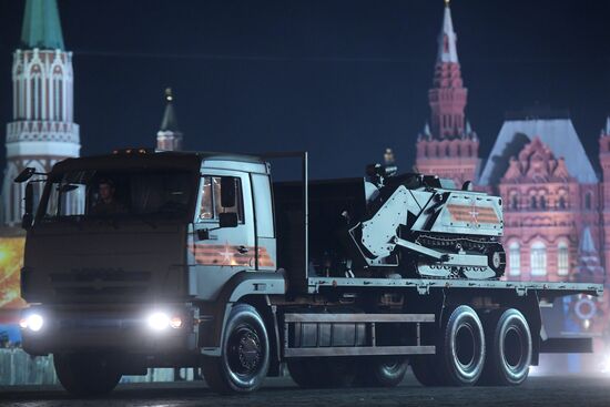 Night rehearsal of Victory Parade on Red Square