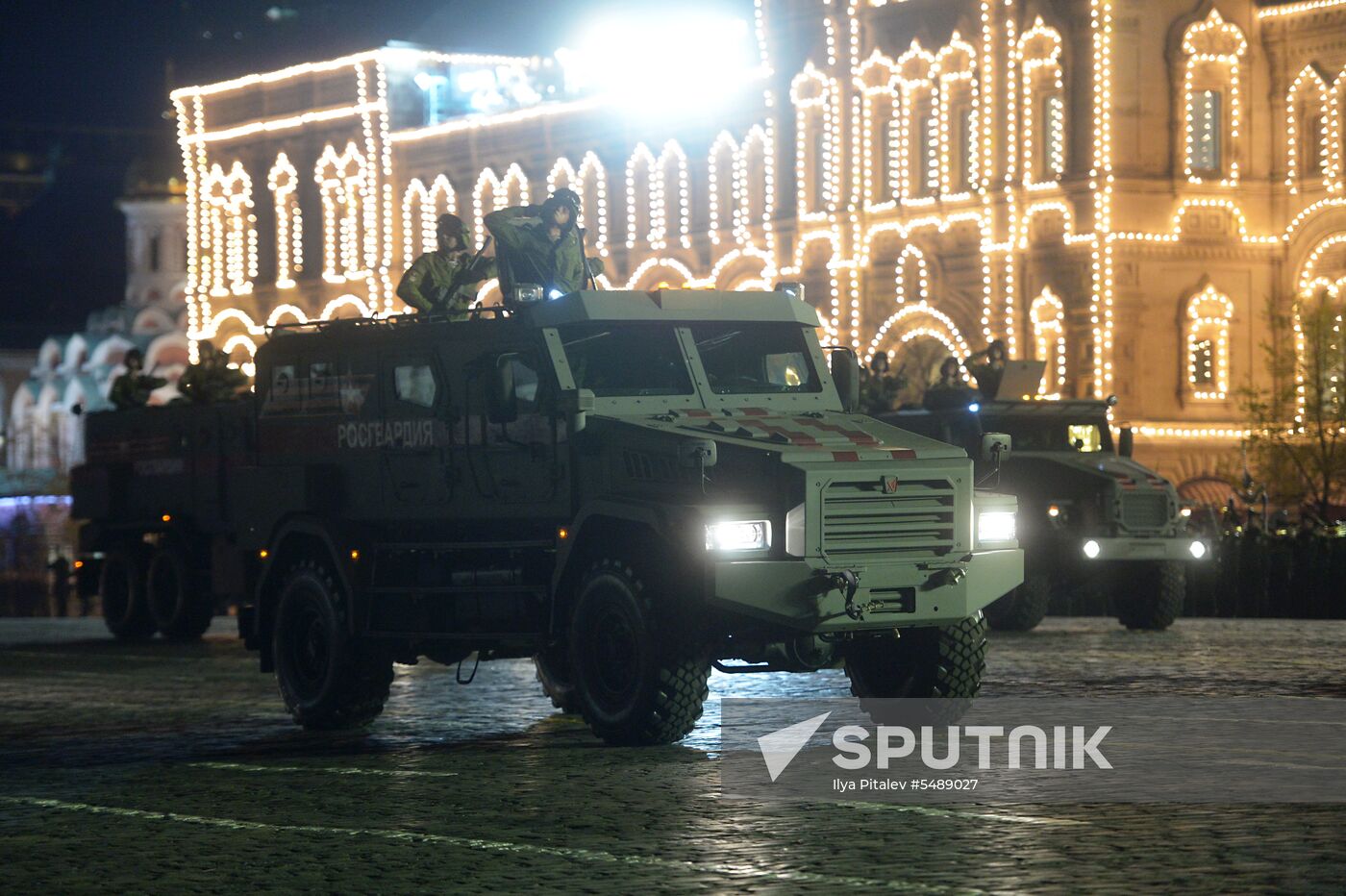 Night rehearsal of Victory Parade on Red Square