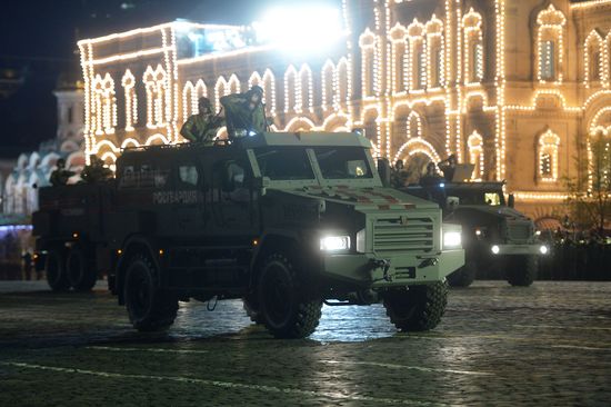 Night rehearsal of Victory Parade on Red Square