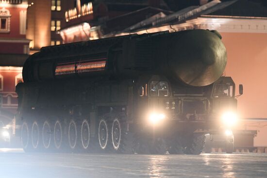 Night rehearsal of Victory Parade on Red Square