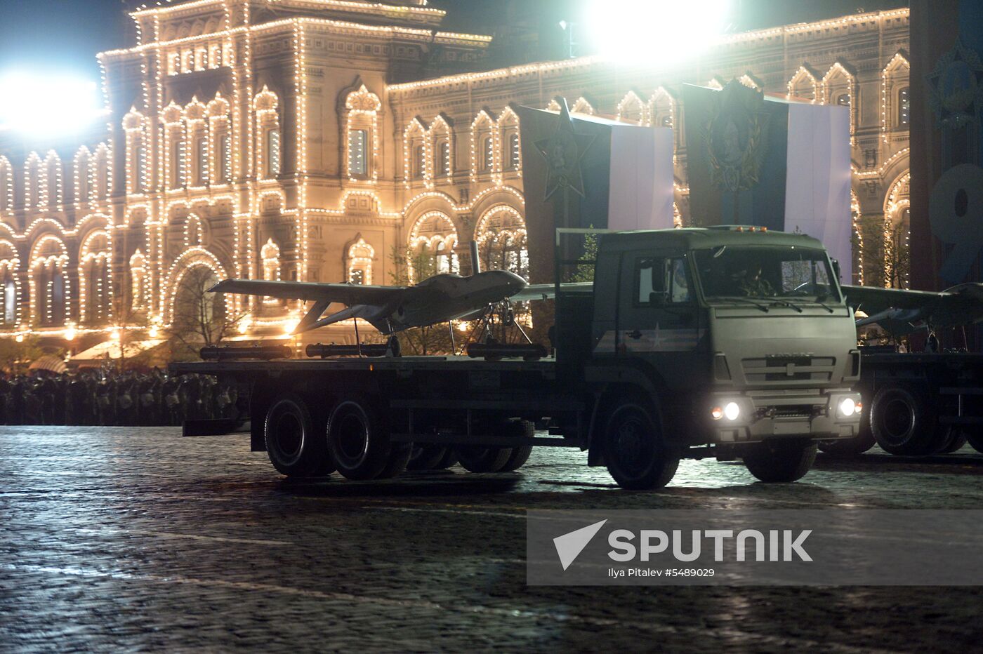 Night rehearsal of Victory Parade on Red Square