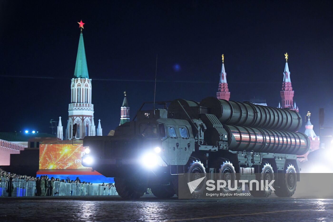 Night rehearsal of Victory Parade on Red Square