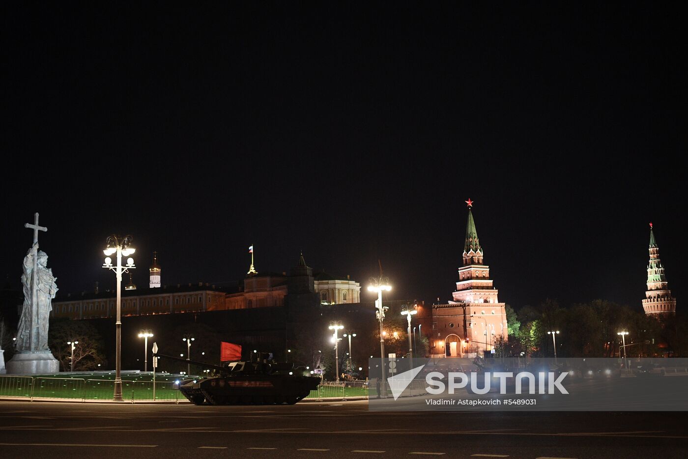 Night rehearsal of Victory Parade on Red Square