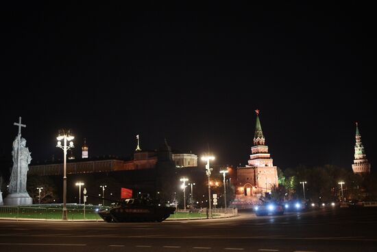 Night rehearsal of Victory Parade on Red Square