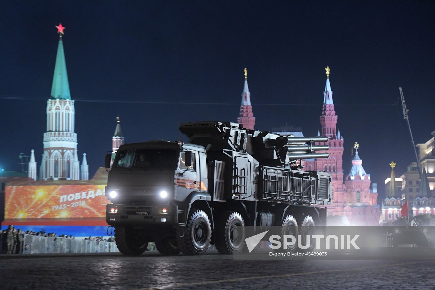 Night rehearsal of Victory Parade on Red Square