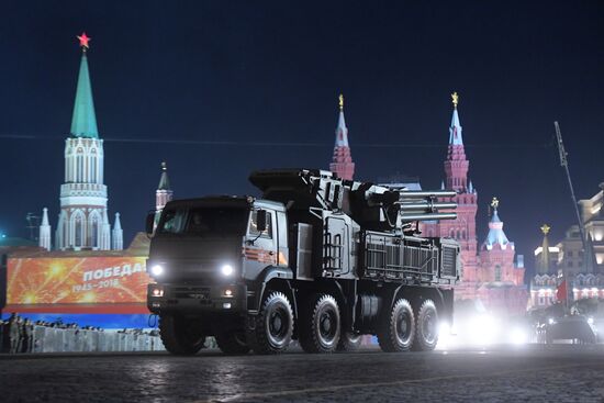 Night rehearsal of Victory Parade on Red Square