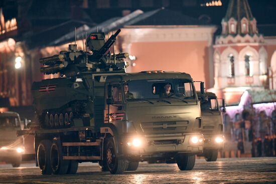 Night rehearsal of Victory Parade on Red Square