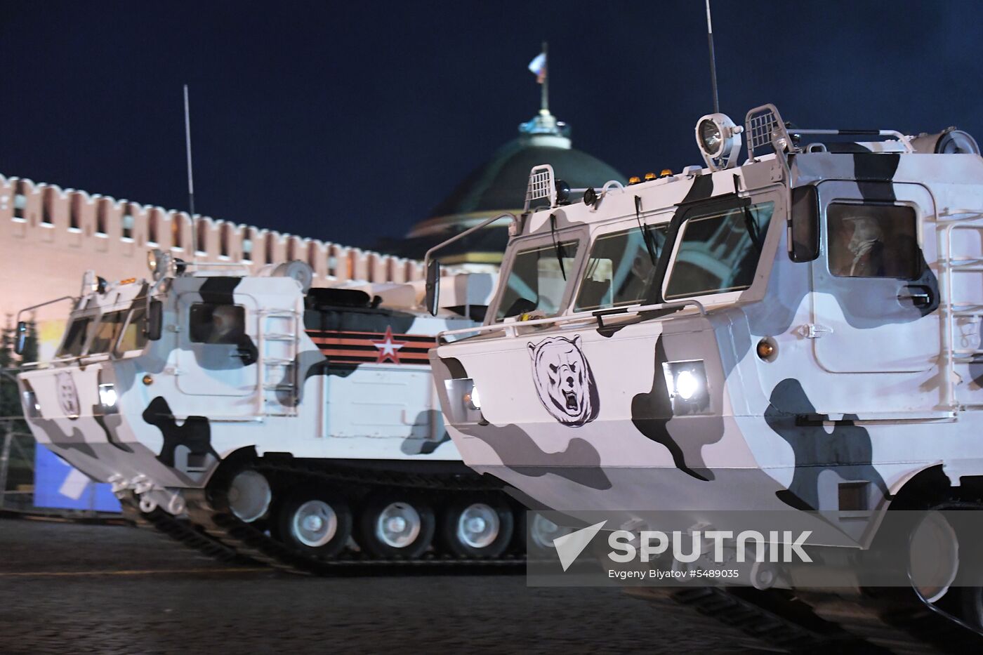 Night rehearsal of Victory Parade on Red Square