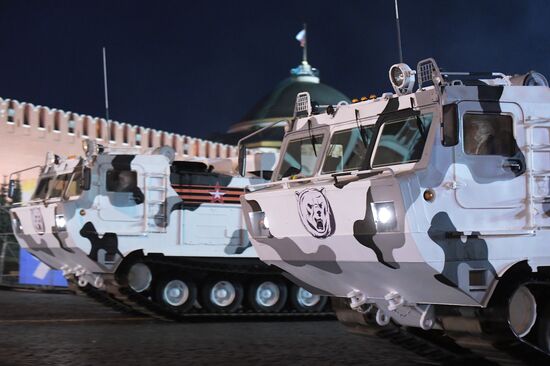 Night rehearsal of Victory Parade on Red Square