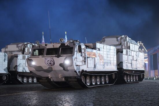 Night rehearsal of Victory Parade on Red Square