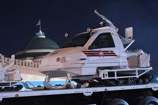 Night rehearsal of Victory Parade on Red Square