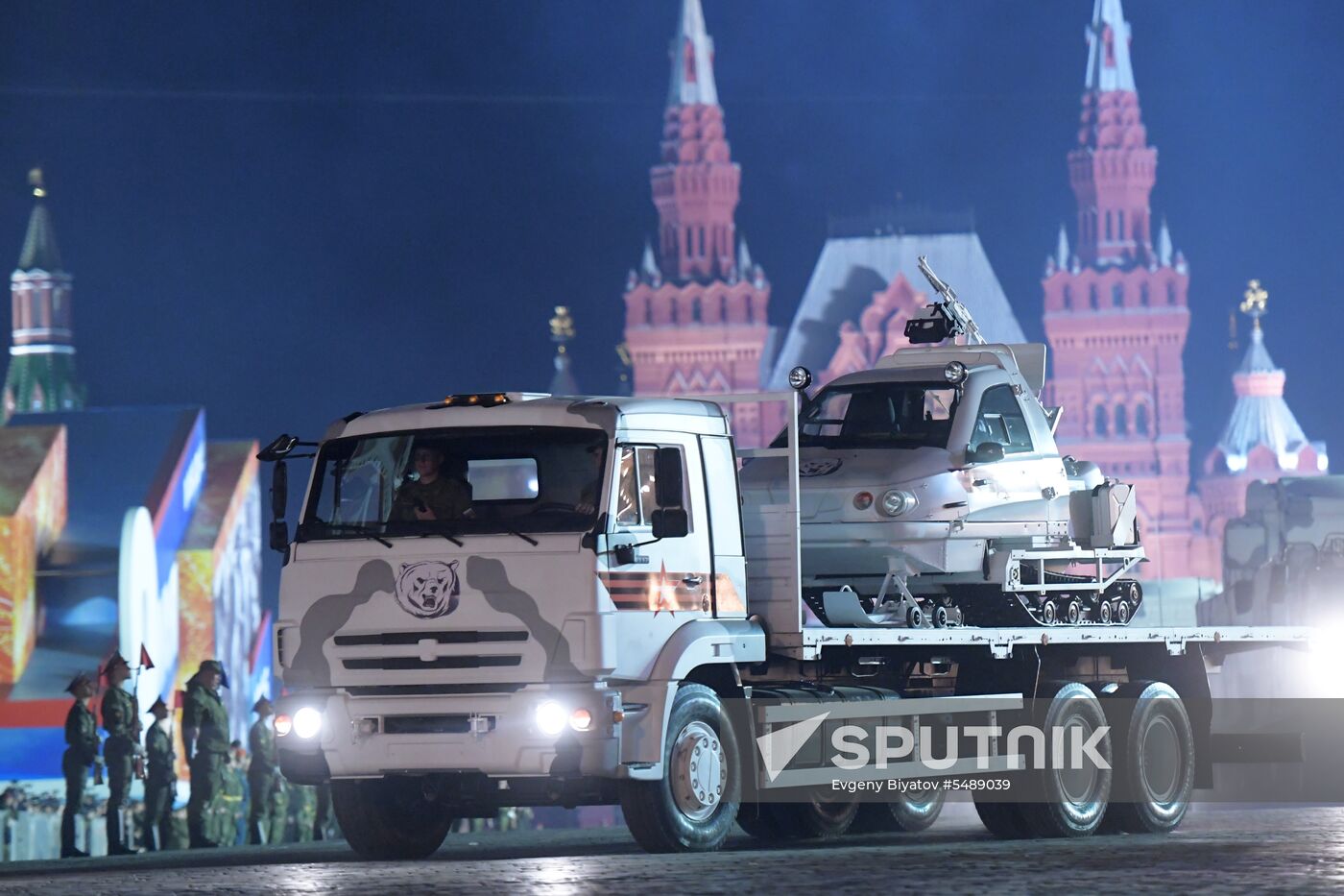 Night rehearsal of Victory Parade on Red Square