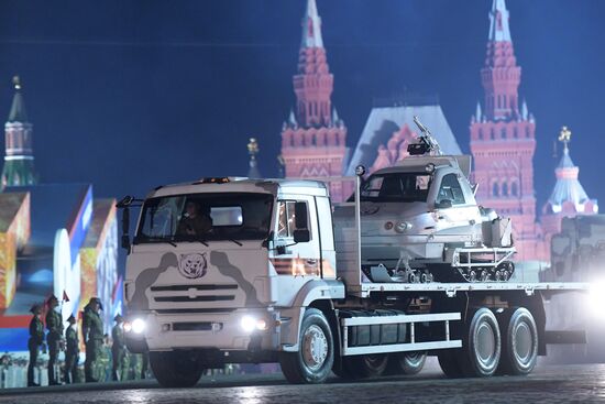 Night rehearsal of Victory Parade on Red Square