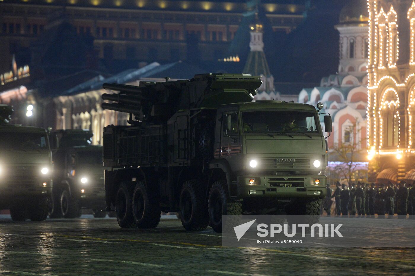 Night rehearsal of Victory Parade on Red Square