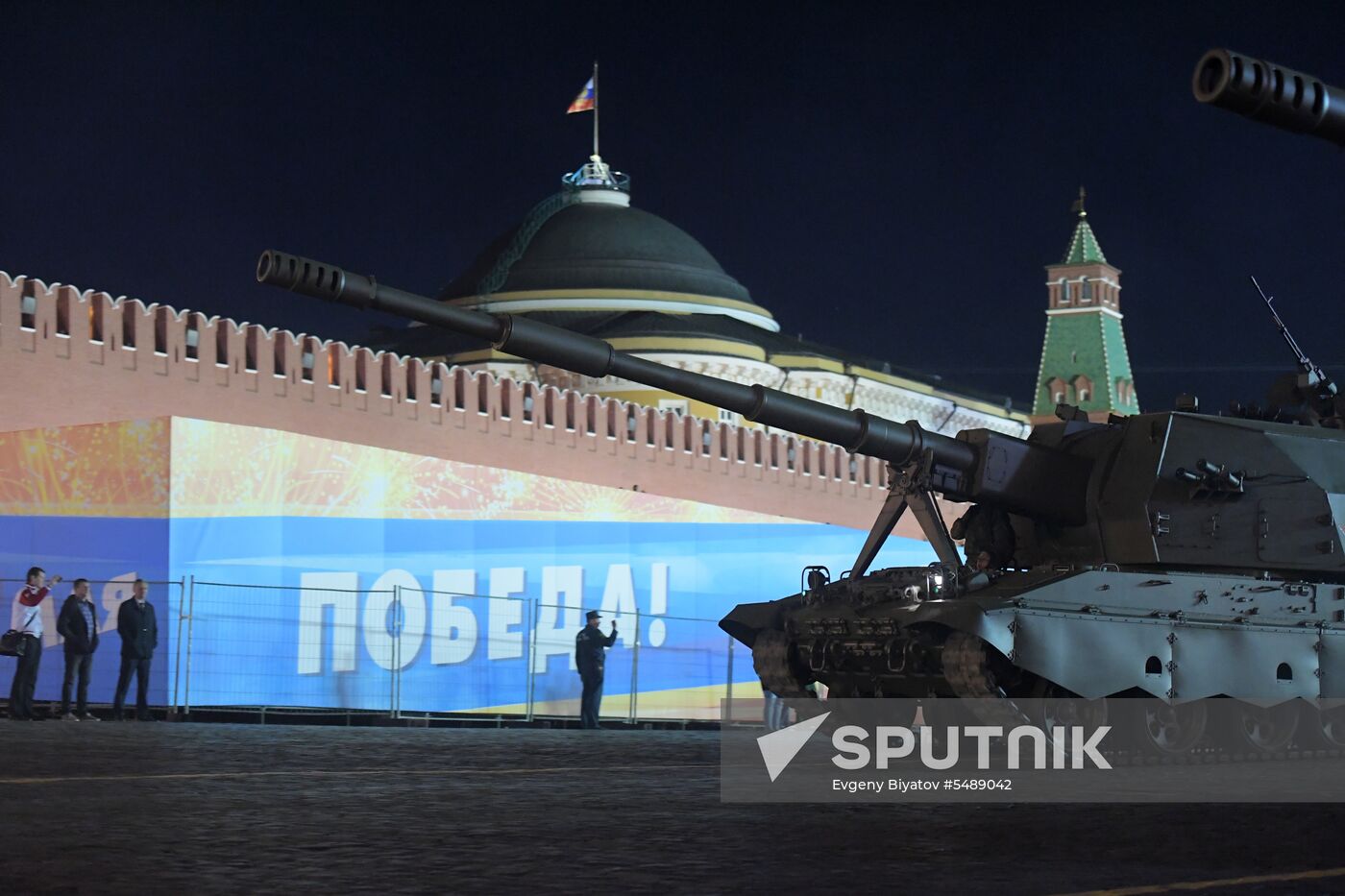 Night rehearsal of Victory Parade on Red Square
