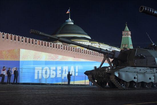 Night rehearsal of Victory Parade on Red Square