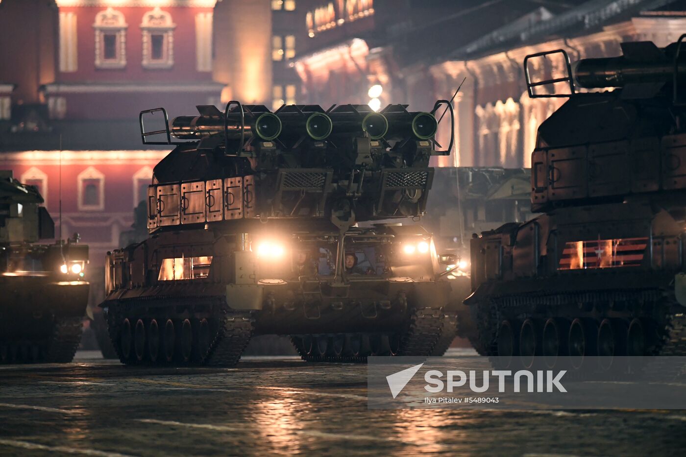 Night rehearsal of Victory Parade on Red Square