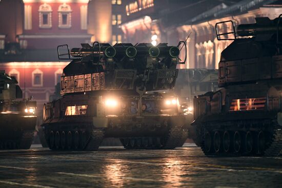 Night rehearsal of Victory Parade on Red Square