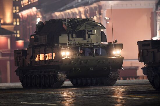 Night rehearsal of Victory Parade on Red Square