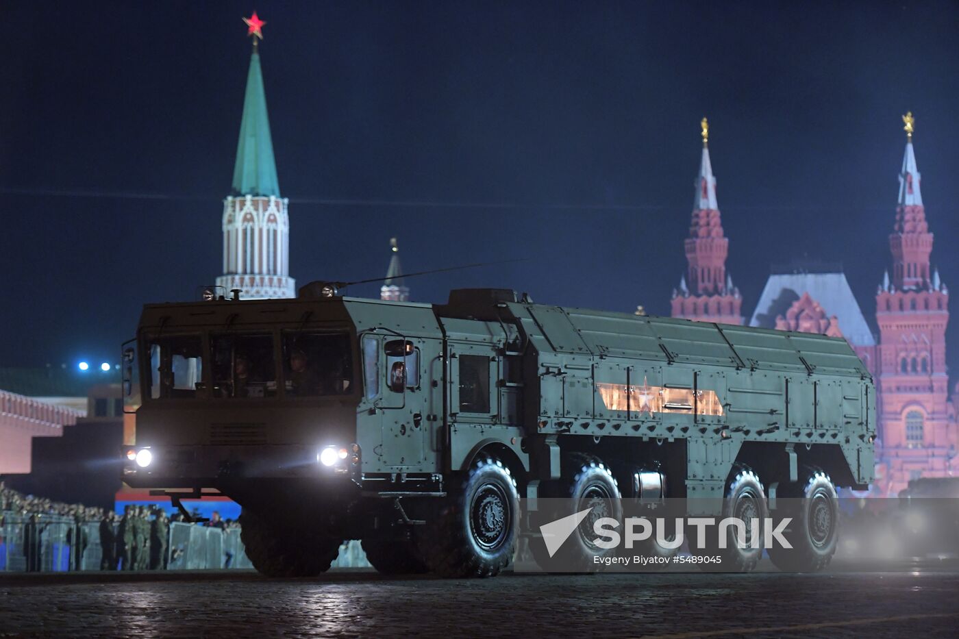 Night rehearsal of Victory Parade on Red Square
