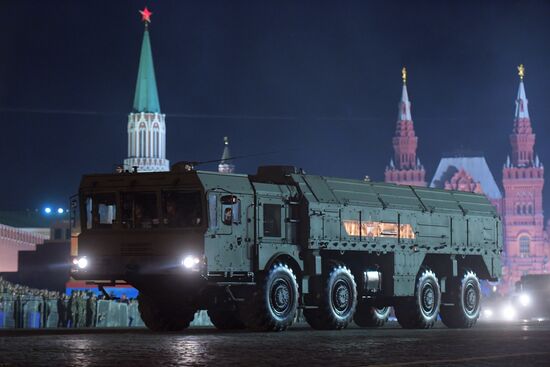 Night rehearsal of Victory Parade on Red Square