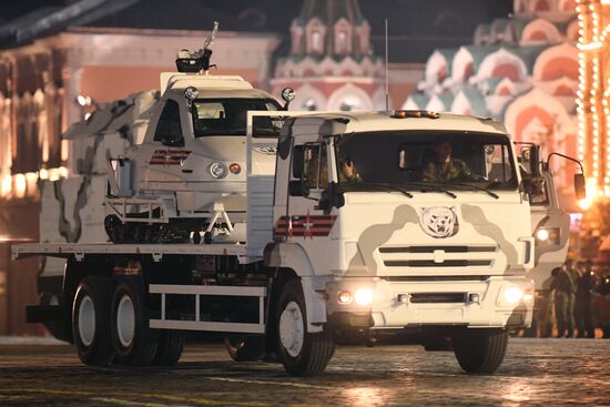 Night rehearsal of Victory Parade on Red Square