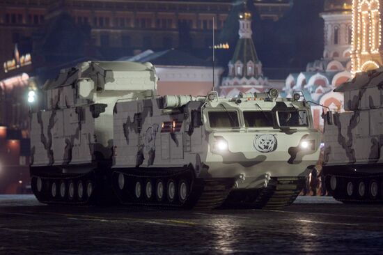 Night rehearsal of Victory Parade on Red Square