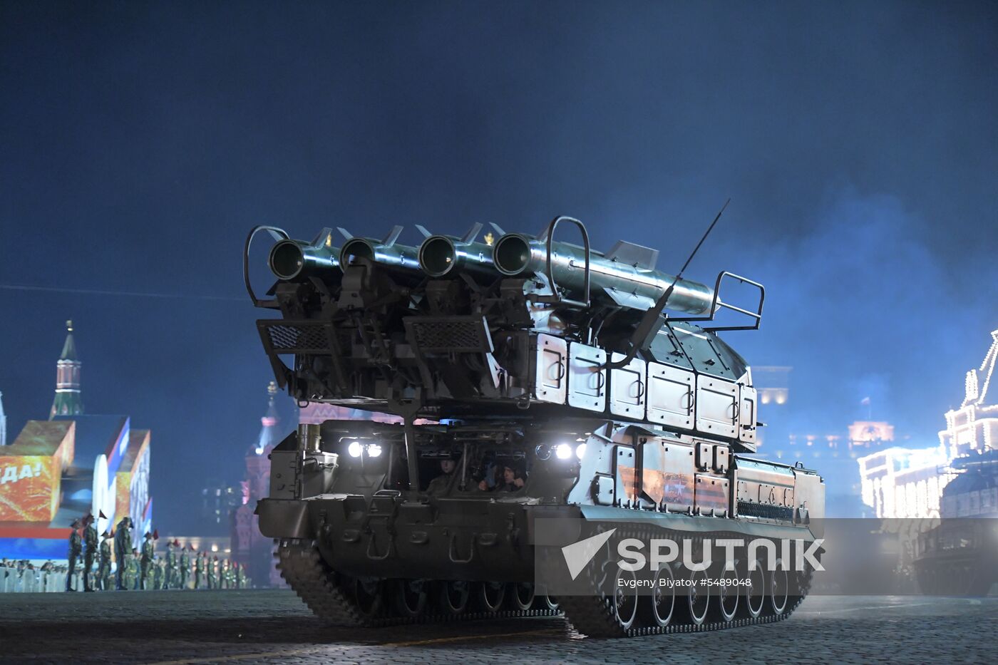 Night rehearsal of Victory Parade on Red Square