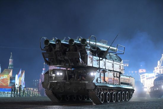 Night rehearsal of Victory Parade on Red Square