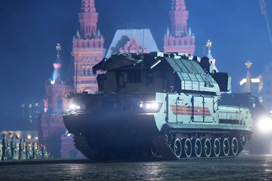 Night rehearsal of Victory Parade on Red Square