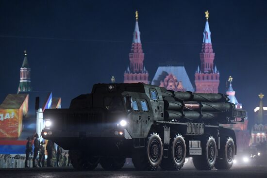 Night rehearsal of Victory Parade on Red Square