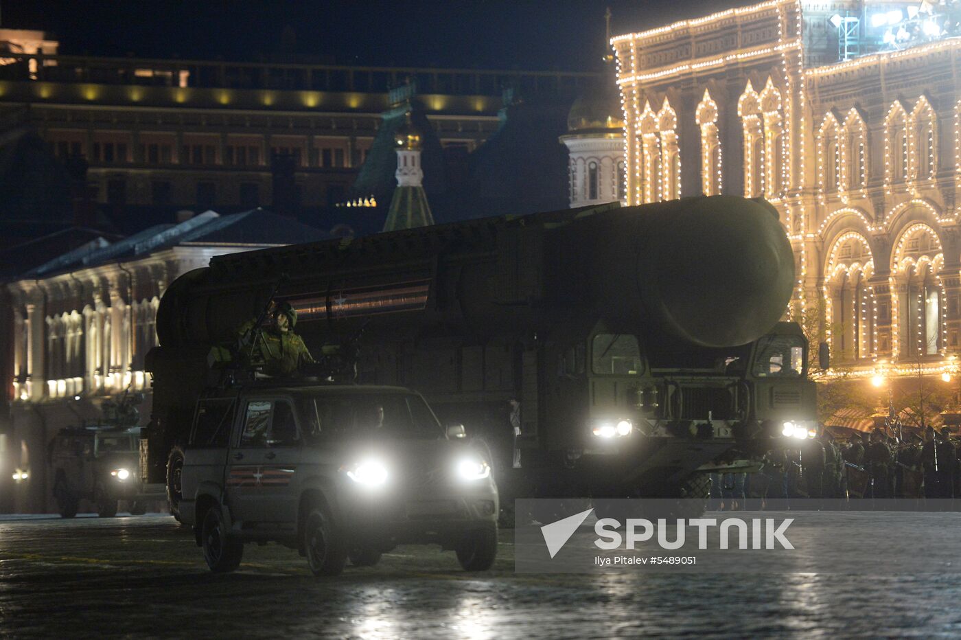 Night rehearsal of Victory Parade on Red Square